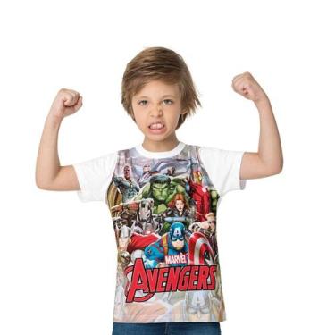 Imagem de Camiseta Avengers Marvel Infantil Menino - Malwee Kids, Branco, 8