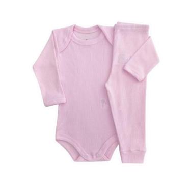 Imagem de Conjunto canelado bebê Ref 3942 Tamanho:RNcor:Rosa Claro - Odicon, RN,