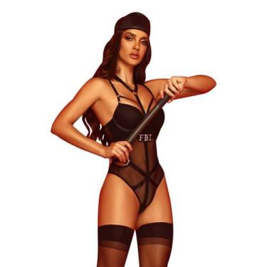 Imagem de Lingerie Body em Tule Bojo com Aro + Quepe e Meia - S. Paixão, GG (46)