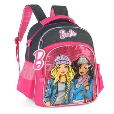 Imagem de Mochila Infantil Barbie Jeans Estilosa Escolar Costa Menina