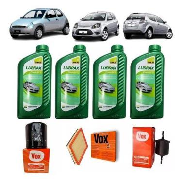 Imagem de 4 Oleo Motor Moto 20w50 Filtro Ford Ka 1.0/1.6 97, 99, 2007 - LUBRAX V