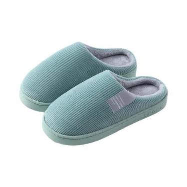 Imagem de Pantufas Femininas De Algodão Peluciadas Quentes Antiderrapantes Com S