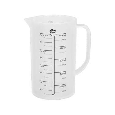 Imagem de Jarra Medidora de Plástico 1 Litro Transparente Coza Cozy Cozinha Copo