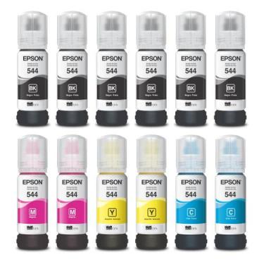 Imagem de Kit 12 refil original de uso 544 compativel l 3110 l3 210 l3 250 selad