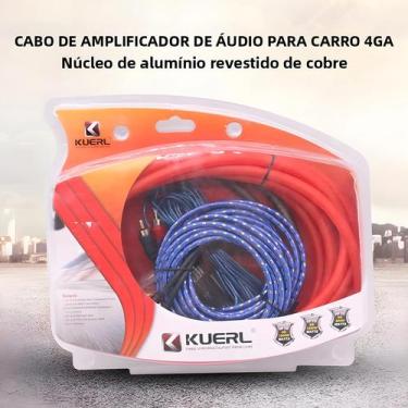 Imagem de Kit De Fiação Para Amplificador De Áudio Automotivo 3500W 4GA Com Alum