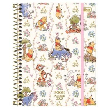 Imagem de Planner semanal 2027 espiral M7 Pooh 80 folhas Tilibra, Branco