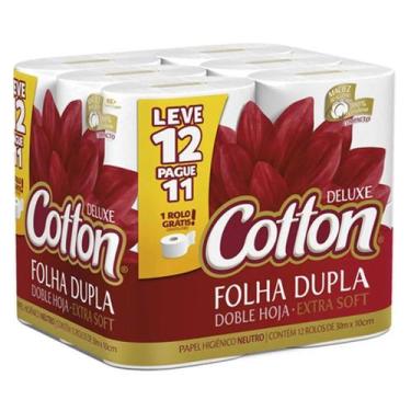 Imagem de PAPEL HIGIENICO COTTON DELUXE ULTRA FOLHA DUPLA NEUTRO 30 Metros PACOT