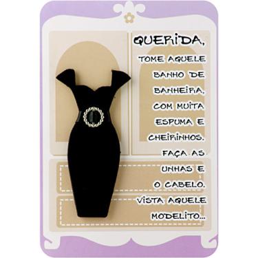Imagem de Cartão Mães c/ Aplique de Vestido Preto em Tecido - Fina Idéia