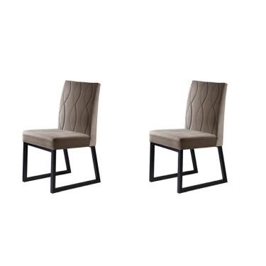 Imagem de Conjunto com 2 Cadeiras Atena II Cinza Claro 98 cm