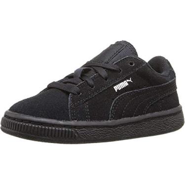 Imagem de Puma Tênis infantil de camurça clássico unissex, Preto/Puma prata, 21