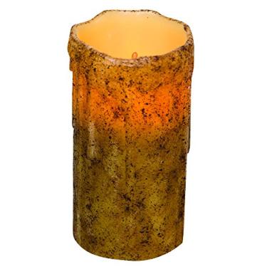 Imagem de CWI Gifts Vela pilar com temporizador de LED em marfim queimado