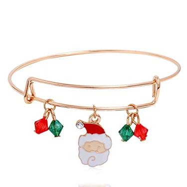 Imagem de YAHOM Bracelete expansível – pulseira expansível – Natal – pulseira expansível presente para casais, amigos, formatura, aniversário