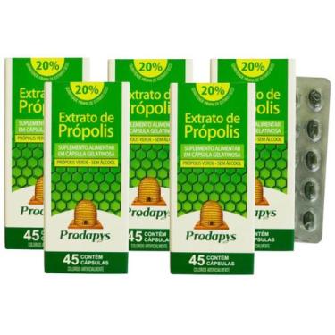 Imagem de Própolis Verde - Suplemento Alimentar 45 Cápsulas Kit Com 5 - Prodapys