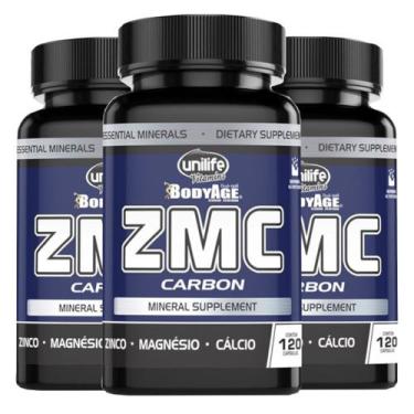 Imagem de Zmc Carbon Zinco Magnésio Cálcio 120 Cápsulas 950Mg - Kit Com 3 - Unil