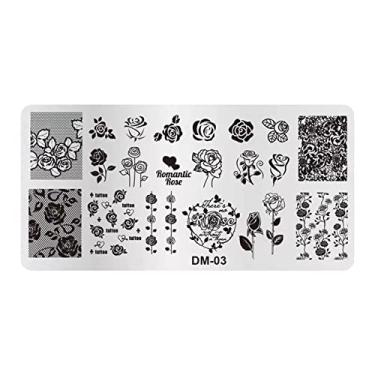 Imagem de Modelo De Carimbo De Unha Impressão De Unhas De Unhas De Estamplas De Unhas Flores Flores Butterfly Design Stamp Fool for Manicure Salon Home Diy Halloween Natal