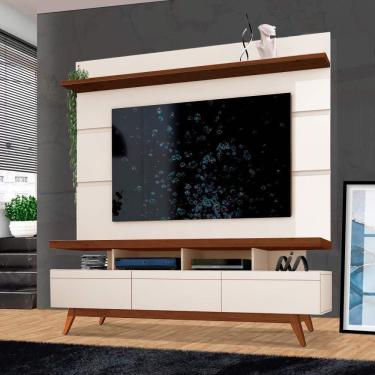 Imagem de Rack Com Painel Para Sala Off White Freijó Marrocos Iver Shop JM