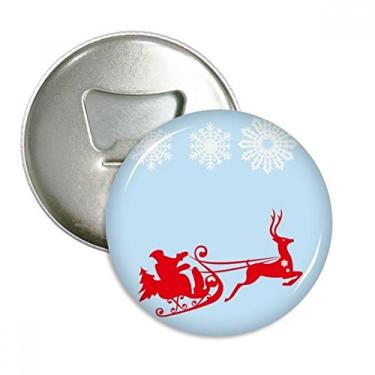 Imagem de Ace de Natal com estampa de flocos de neve, abridor de garrafas, ímã de geladeira, emblema multifuncional
