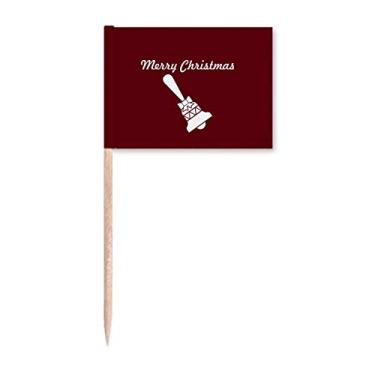 Imagem de Sino de Natal Esperança Ouro Art Deco Presente Moda Palito de Dentes Marcadores Topper Decoração de Festa