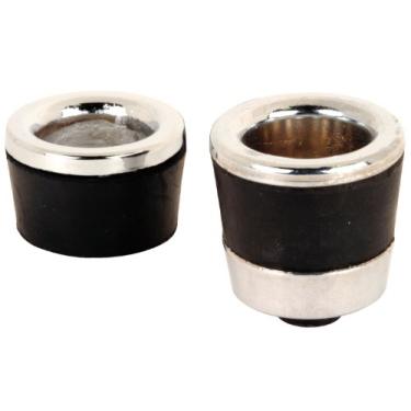 Imagem de Prime-Line Puxadores deslizantes para porta de chuveiro M 6099, fundidos com amortecedor de borracha preta, acabamento cromado