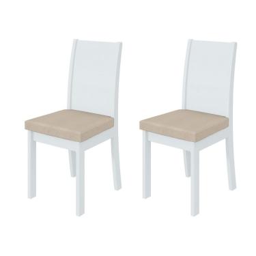 Imagem de Conjunto com 2 Cadeiras Athenas Linho Bege e Branco