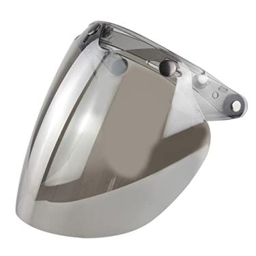 Imagem de LUGU Viseira de capacete de face aberta Capacete de motocicleta Lente bolha 3-snap Bubble Wind Shield Visor