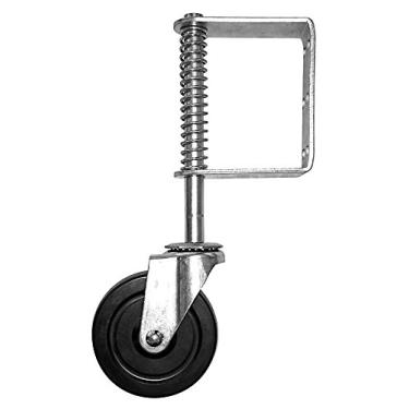 Imagem de Shepherd Hardware Rodízio de borracha rígida com mola 8735 com suporte universal, roda de 12 cm, capacidade de 100 kg, preta