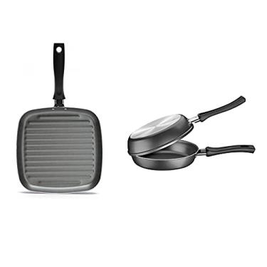 Imagem de Kit OmeleteIra Grill 1 PC 20cm+ Bistequera 24cm 1PC. De Alumínio Com Interno Antiaderente Evitando Que Grudem Em Sua Superfície - ESPECIAL DIA DAS MÃES Tramontina