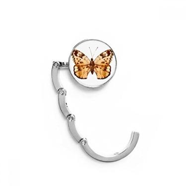 Imagem de Gancho de mesa de borboleta com asas marrons, extensão de fecho decorativo, gancho dobrável