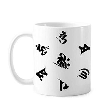 Imagem de Caneca de cerâmica com estampa de personagem sânscrito de cerâmica para café e porcelana da Religiion Culture
