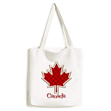 Imagem de Bolsa de lona quadrada de folha de bordo 4 de julho do Canadá, bolsa de compras, bolsa casual