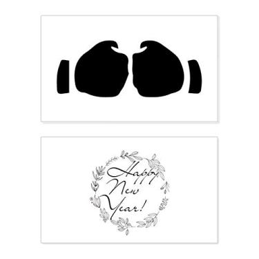 Imagem de Fist Gesture Outline Pattern New Year Festival Greeting Card Bless Message Gift
