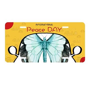 Imagem de DIYthinker Placa de carro Borboleta com asas azuis Etiqueta Decoração de carro Dia da Paz