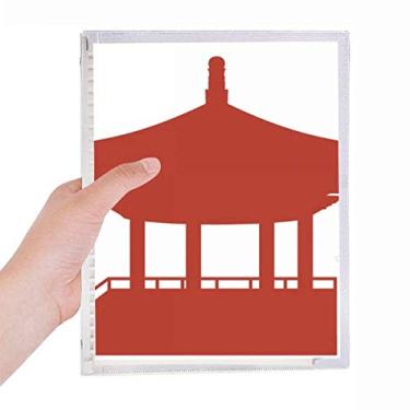Imagem de Caderno com desenho da cultura China Pavilion Culture Loose Leaf Diary Recarregável Diário Papelaria