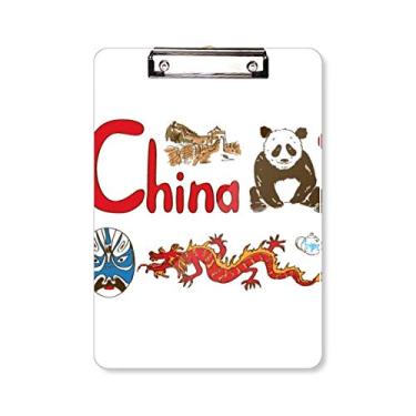 Imagem de China National Symbol Landmark Pattern Prancheta Pasta Bloco de Escrita Placa de Apoio A4