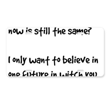 Imagem de DIYthinker Placa de licença "Future with You" com a frase "Famous Poetry" em aço inoxidável