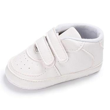 Imagem de Tênis infantil Csfry para recém-nascidos com sola macia premium para bebês e crianças, Branco, 3-6 Months Infant