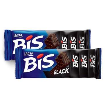 Imagem de Chocolate Bis Lacta Black Ao Leite 100,8G  Kit Com Duas Unidades