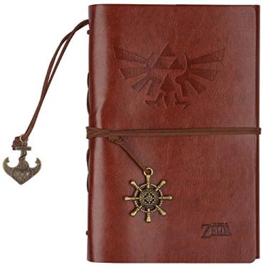 Imagem de Diário Legend of Zelda, diário de escrita, diário de viagem, caderno de 18 x 13 cm, caderno de escritores, caderno recarregável, cofre para caneta-tinteiro (marrom)