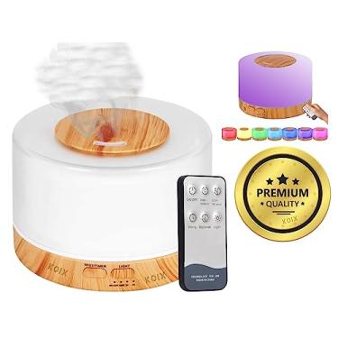 Imagem de TORTOISE LOOK Difusor de Aromas, Umidificador de Ar Ultra-Sônico 500ml, Abajur LED, Lâmpada Colorida com Controle Remoto, Madeira Clara