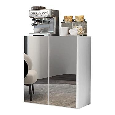 Imagem de Aparador Cantinho do Café com Espelho Suspenso 2 Portas Multimóveis Branco