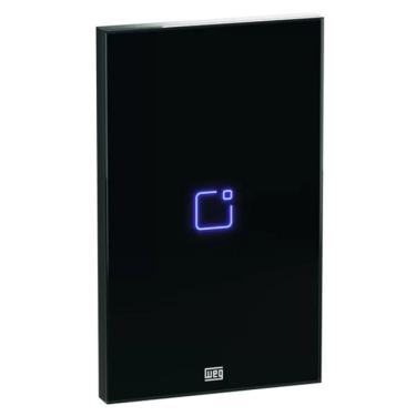 Imagem de Interruptor Touch Inteligente 1 Botao WI-FI 10A + RF com Placa 4X2 WEG Home Preto.