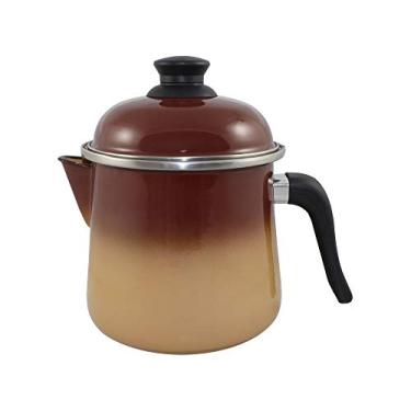 Imagem de Leiteira bojuda 16 Esmaltada Marrom degradê - 2000 ml - Ewel