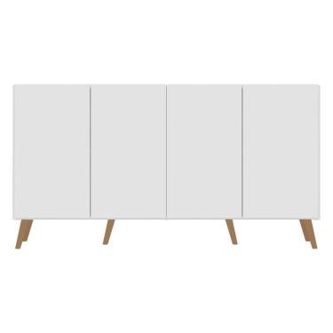 Imagem de Aparador Buffet Retrô Multimóveis 4 Portas Branco/natural