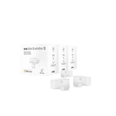 Imagem de Eve Porta e janela – Apple HomeKit Smart Home Sensor de contato sem fio para janelas e portas, aciona automaticamente acessórios e cenas, notificações de aplicativos, Bluetooth/Thread, pacote com 3
