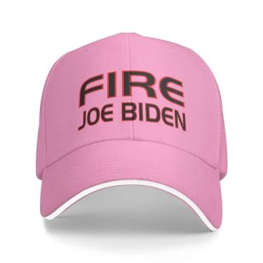 Imagem de Trump Fire Joe Biden 2024 Original Truckers Bonés Boné de Beisebol Ajustável para Homens/Mulheres Boné de Caminhoneiro Rosa, rosa, G