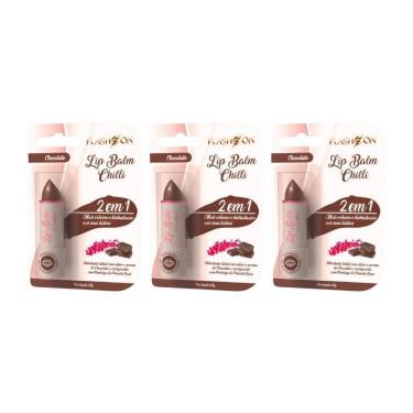 Imagem de Lip Balm Flash On 2Em1 Chocolate - Kit Com 3Un
