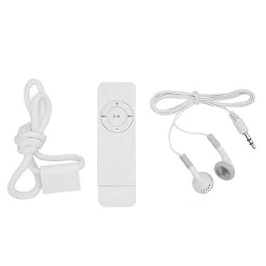 Imagem de MUNEFE Leitor de música, leitor de MP3, mini leitor de música de 64 GB para estudantes em viagens de corrida e deslocamento ou viagem (branco)