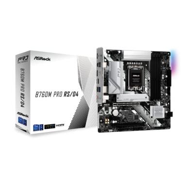 Imagem de ASRock Placa-mãe B760M Pro RS/D4, compatível com CPU Intel de 12ª e 13ª geração (LGA1700), chipset B760, placa-mãe DDR4 Micro ATX