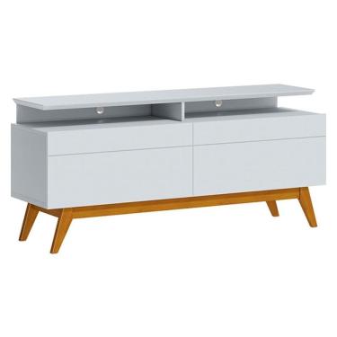 Imagem de Rack Bancada Classic 2 Gavetas com Nicho 1.4 Branco Acetinado - Imcal