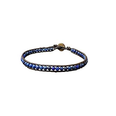 Imagem de Pulseira Infinityee888 moderna de tornozeleira com contas de lapis 25,4 cm tecido com cordão de couro lindo estilo hippie boêmio feito à mão